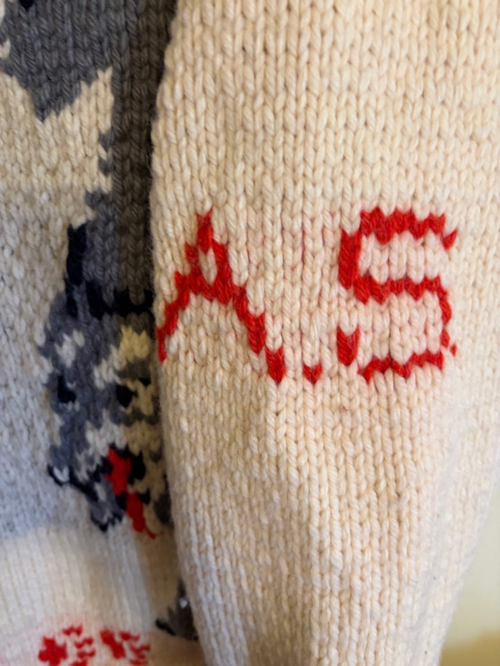 Vintage Mary Maxim Wolf Cowichan Sweater - Picture 4 of 8